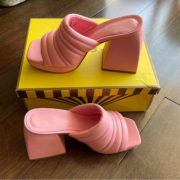 Circus by Sam Edelman Marlie Pink chunky heels size 6 - Picture 1 of 5